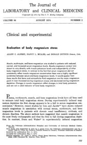 book Evaluation of body magnesium stores