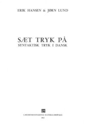 book Sæt tryk på. Syntaktisk tryk i dansk