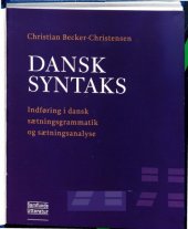 book Dansk syntaks. Indføring i dansk sætningsgrammatik og sætningsanalyse