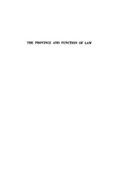 book The Province and Function of Law