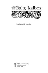 book Baltų kalbos: lyginamoji istorija