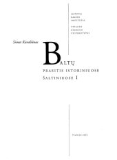 book Baltų praeitis istoriniuose šaltiniuose