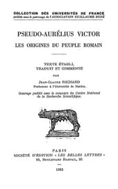 book Pseudo-Aurelius Victor: Les origines du peuple romain