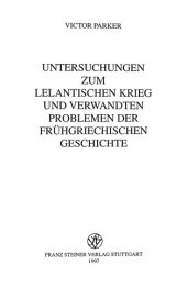 book Untersuchungen zum Lelantischen Krieg und verwandten Problemen der frühgriechischen Geschichte