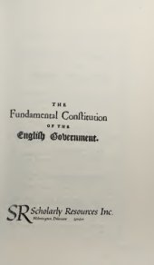 book The Fundamental Constitution of the English Government