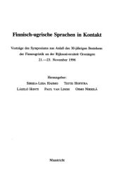 book Finnisch-ugrische Sprachen in Kontakt. Vorträge des Symposiums aus Anlaß des 30-jährigen Bestehens der Finnougristik an der Rijksuniversiteit Groningen 21.-23. November 1996