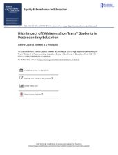 book High Impact of [Whiteness] on Trans* Students in Postsecondary Education