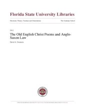 book The Old English Christ Poems and Anglo-Saxon Law