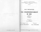 book Sur l’incomprehensibilite de Dieu