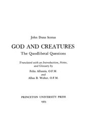 book God and Creatures. The Quadlibetal Questions