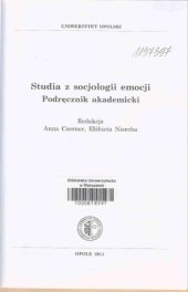 book Studia z socjologii emocji. Podręcznik akademicki