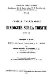 book Dialogues sur la Trinité VI-VII, tome III