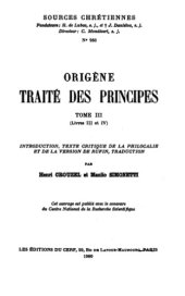 book Traité des principes, Livres III et IV, tome III