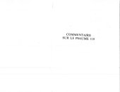 book Commentaire sur le Psaume 118, tome I