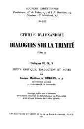 book Dialogues sur la Trinité III-V, tome II