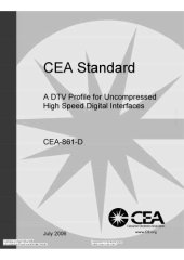 book CEA861 Standard: A DTV Profile for Uncompressed High Speed Digital Interfaces