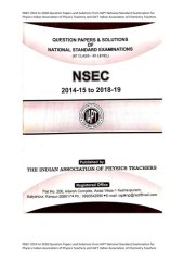 book NSEC 2014 to 2018 Question Papers and Solutions from IAPT National Standard Examination for Physics Indian Association of Physics Teachers and IACT similar to IIT JEE