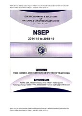 book NSEP 2014 to 2018 Question Papers and Solutions from IAPT National Standard Examination for Physics Indian Association of Physics Teachers similar to IIT JEE