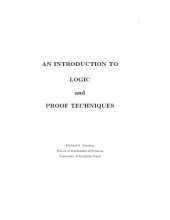 book An introduction to logic and proof techniques