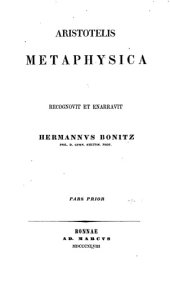 book Aristotelis Metaphysica. Recognovit et enarravit Pars prior.