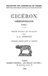 book Cicerón: Correspondance, Tome I: Lettres I-LV