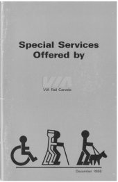 book Special Services Offered by VIA Rail Canada