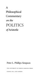 book A Philosophical Commentary on the Politics of Aristotle