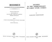 book Studies in the terminology of early Stoic ethics