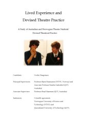 book Lived Experience and Devised Theatre Practice: A Study of Australian and Norwegian Theatre Students’ Devised Theatrical Practice