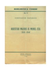 book Orientari politice in primul exil 1939–1940