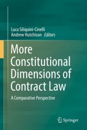 book More Constitutional Dimensions of Contract Law: A Comparative Perspective