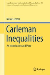 book Carleman Inequalities: An Introduction and More