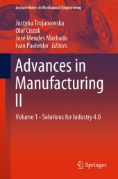 book Advances in Manufacturing II: Volume 1 - Solutions for Industry 4.0