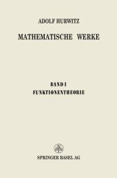 book Mathematische Werke: Erster Band Funktionentheorie