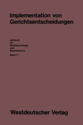 book Implementation von Gerichtsentscheidungen