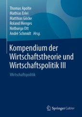 book Kompendium der Wirtschaftstheorie und Wirtschaftspolitik III: Wirtschaftspolitik