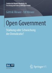 book Open Government: Stärkung oder Schwächung der Demokratie?