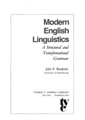 book Modern English Linguistics: A Structural and Transformational Grammar