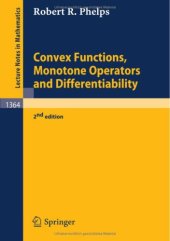 book Convex Functions, Monotone Operators and Differentiability