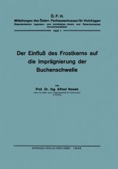 book Der Einfluß des Frostkerns auf die Imprägnierung der Buchenschwelle