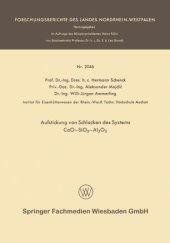 book Aufstickung von Schlacken des Systems CaO—SiO2—Al2O3