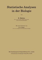 book Statistische Analysen in der Biologie