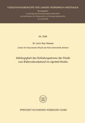 book Abhängigkeit des Entladungsstroms der Diode vom Elektrodenabstand im »Ignited-Mode«