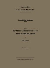 book Zur Phänologie des Rheinlandes: Karten der Jahre 1934 und 1935