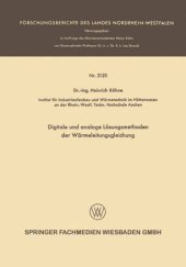 book Digitale und analoge Lösungsmethoden der Wärmeleitungsgleichung