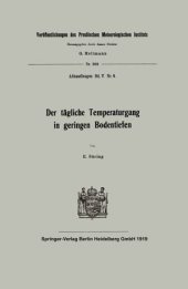 book Der tägliche Temperaturgang in geringen Bodentiefen