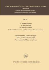 book Experimentelle Untersuchungen über pflanzenschädigende Fluorwasserstoff-Konzentrationen