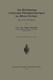 book Zur Bestimmung strömender Flüssigkeitsmengen im offenen Gerinne: Ein neues Verfahren