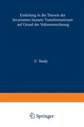 book Einleitung in die Theorie der Invarianten linearer Transformationen auf Grund der Vektorenrechnung