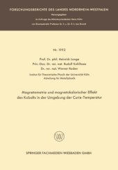 book Magnetometrie und magnetokalorischer Effekt des Kobalts in der Umgebung der Curie-Temperatur